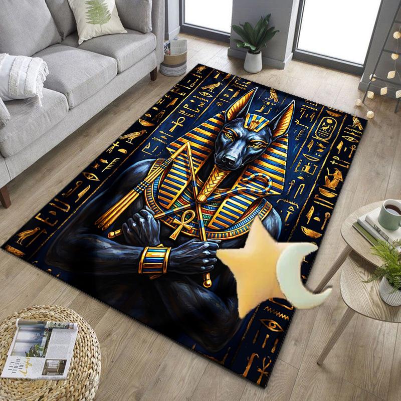 Ancient Egyptian Pharaoh Office Rug Chair Mat, Game Carpet, Suitable for Front Door, Bedroom, Living Room, Desk, Holiday Gift