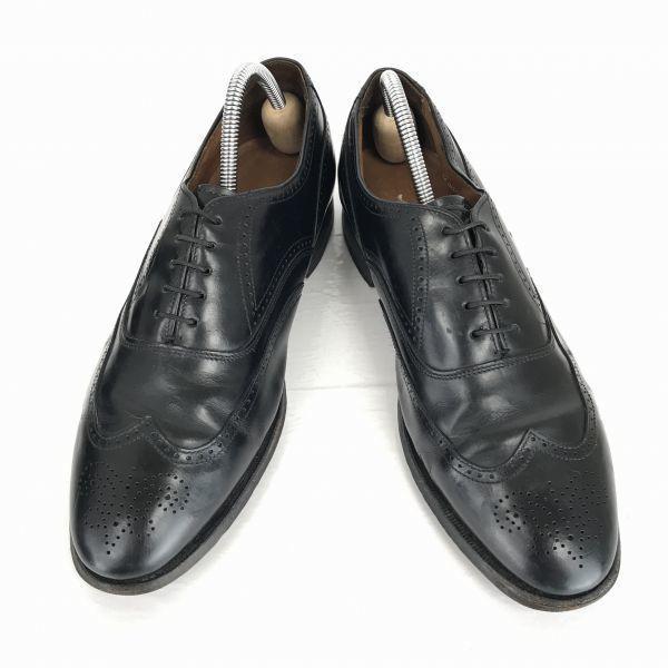 Vintage 80s-90s Made In USA Bostonian Leather Goodyear Welt Wingtip Dress Business Shoes Size 27.0cm Black(USED)