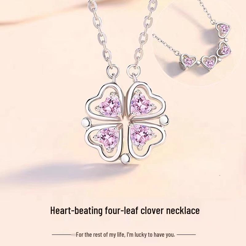 Trendy Four-Leaf Clover Titanium Steel Necklace for Women - High-End Design