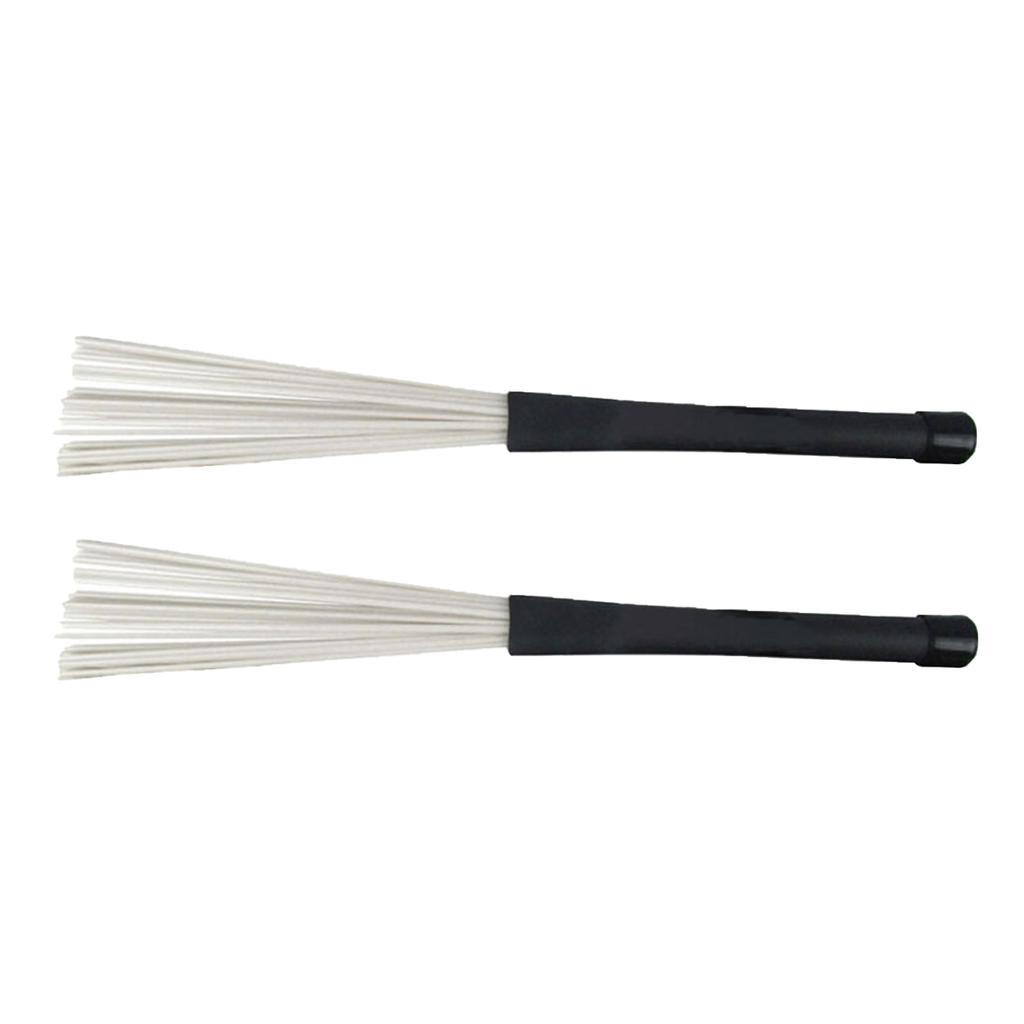 2Pcs Drum Brush Percussion Brushes Snare Brush Jazzes Drum Brushes Professional Nylon Wire Brush with Comfortable Handle