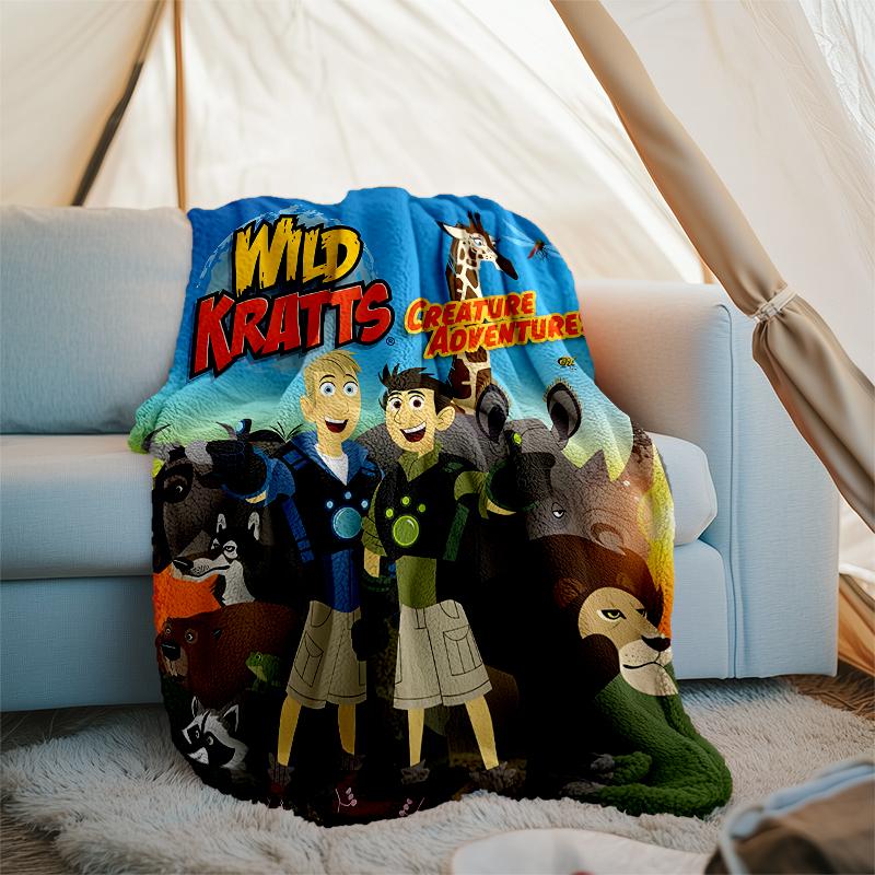 Wild Kratts printed throw blanket—soft,warm;versatile blanket for all seasons—perfect as &air-conditioning throw,nap blanket