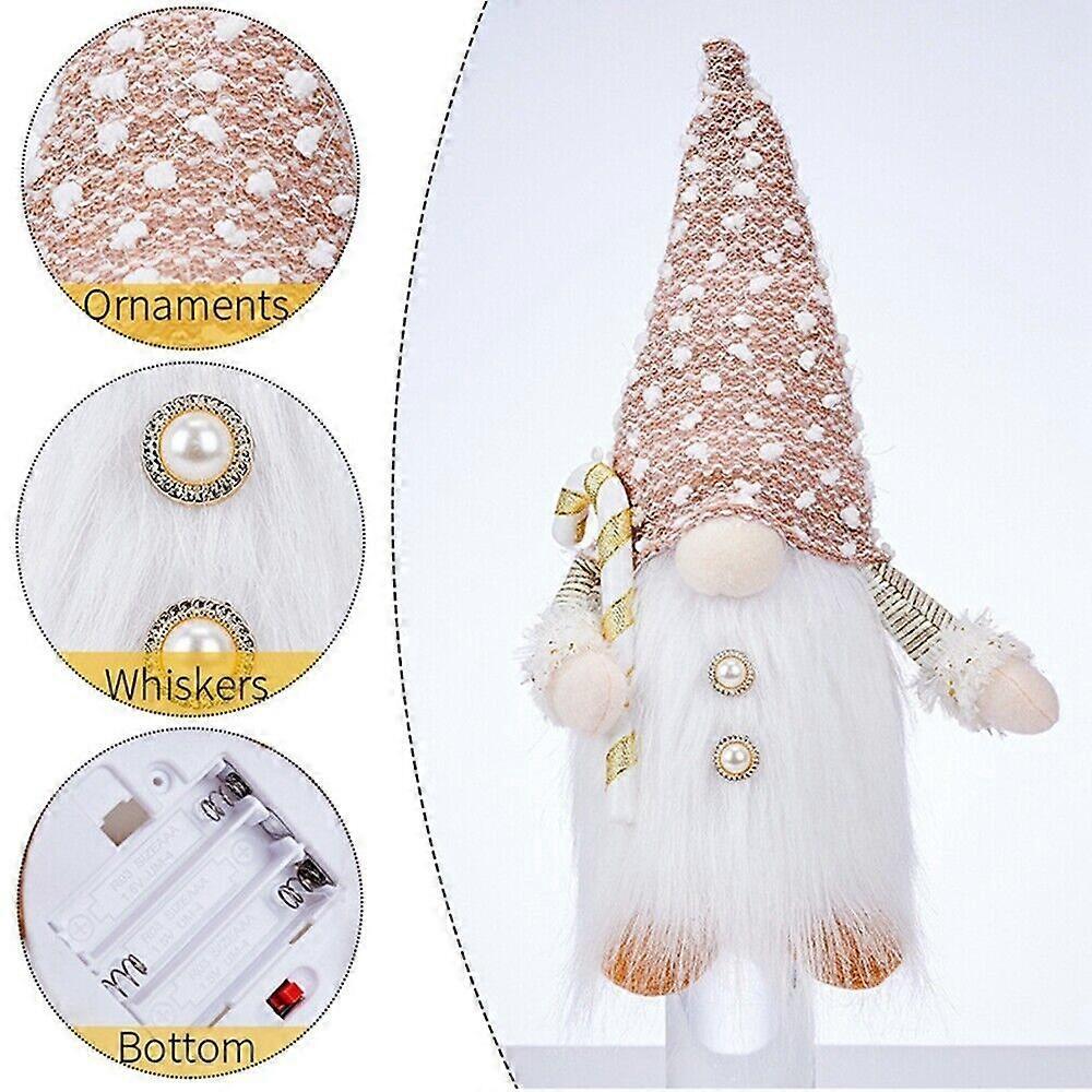 Christmas Gnome Plush Doll Gonk Santa Elf Ornaments with Light Xmas Gift Decor