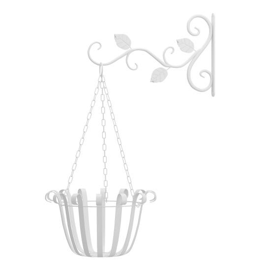 Retro Plant Basket Hanger Wall-Mounted Iron Hook Hanging Flower Basket Decorative Plant Hanger Heavy Duty Wall Hook for Balcony Garden Porch