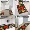 2pc Summer Flower Carpet Set Home Decoration, Anti-Slip, Stain-Resistant And Washable Floor Mat, Bathroom Indoor Rug