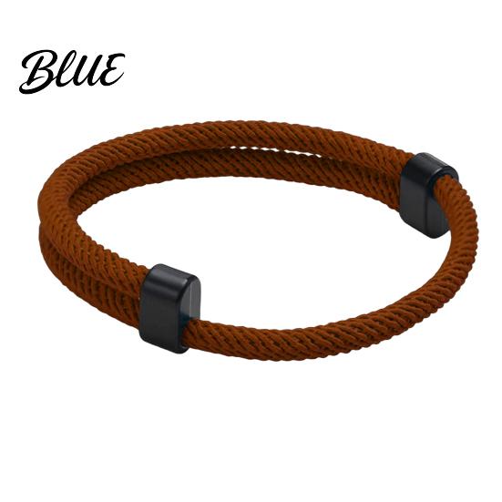 Adjustable Sports Bracelet Men Rope Braided Casual Solid Nylon Color