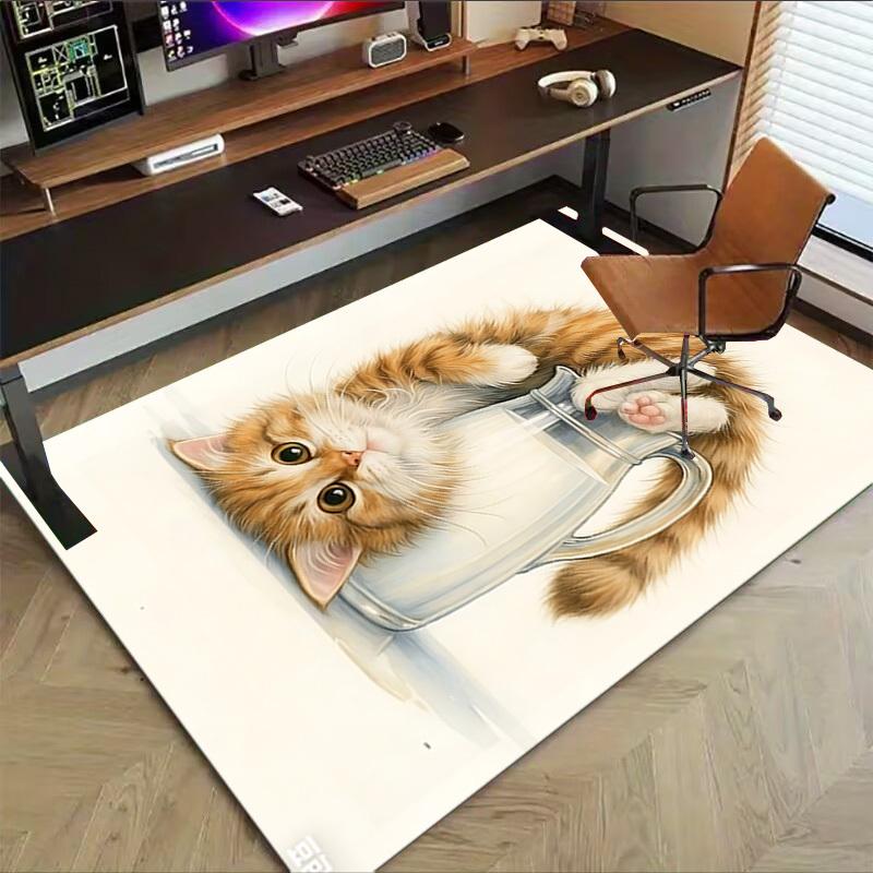 1PC cat milk Extra Large Non Slip Floor carpet, Office, family, bedroom Large Area Rug Indoor Rugs, Vibrant Colors