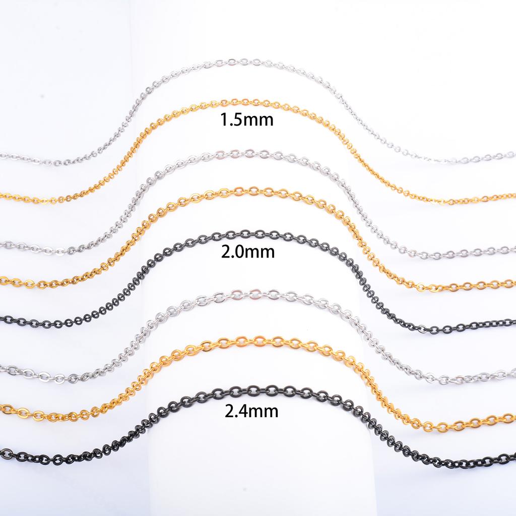 Classic Stainless Steel Link Cable O Chain Necklace for Women Men Choker on the Neck Collarbone Jewelry Accessories DIY Gift