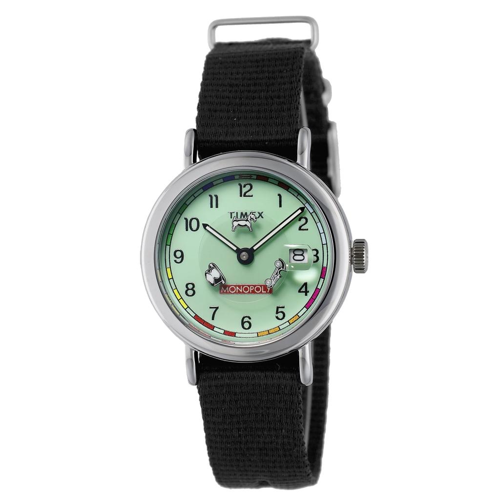 TIMEX Monopoly Watch Quartz 5ATM Water Resistant Mineral Glass Green Dial TW2Y47000 Unisex