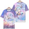 2026 Summer Hatsune Miku Retro Cosplay T-shirt Men's Oversized 3D Printed Short-sleeved Family Unisex Children's Sports Shirt
