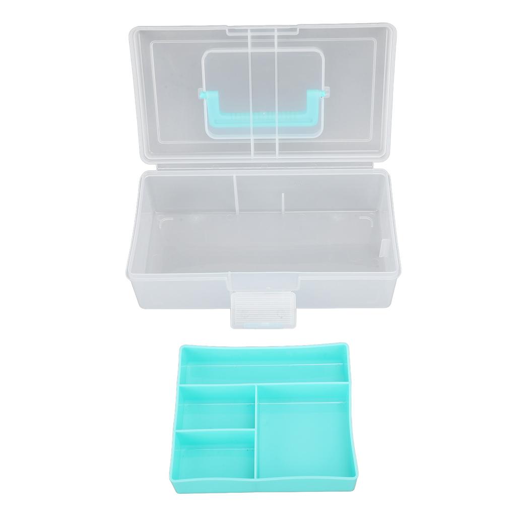 Fishing Bait Box Plastic Lure Case Double Sided Clear with Buckle Comfortable Handle Fishing Tackle for Outdoor Jigs
