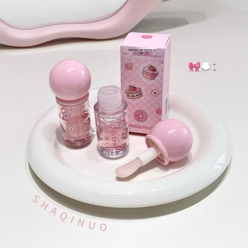 SHAQINUO Süßes Zartes Feuchtigkeitsspendendes Lippenöl - Feuchtigkeitsspendend, Nährend, Natürlicher Look, Aufpolsternder Fruchtiger Lippen-Glanz.