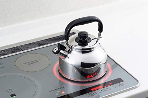 Yoshikawa Wide Clean Wide-Mouth Whistling Kettle, 2.6L, Stainless Steel, Induction and Gas Compatible, Tsubame-Sanjo, Made in Japan, SH4831