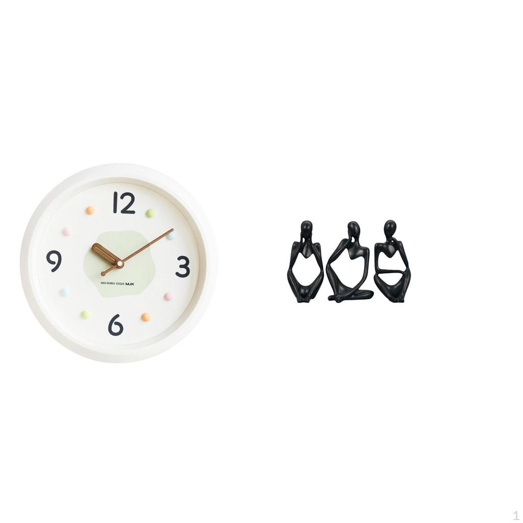 Modern Wall Clock Sculpture Quiet Large Numerals Decorative Desk Hanging Collectible for Home Office