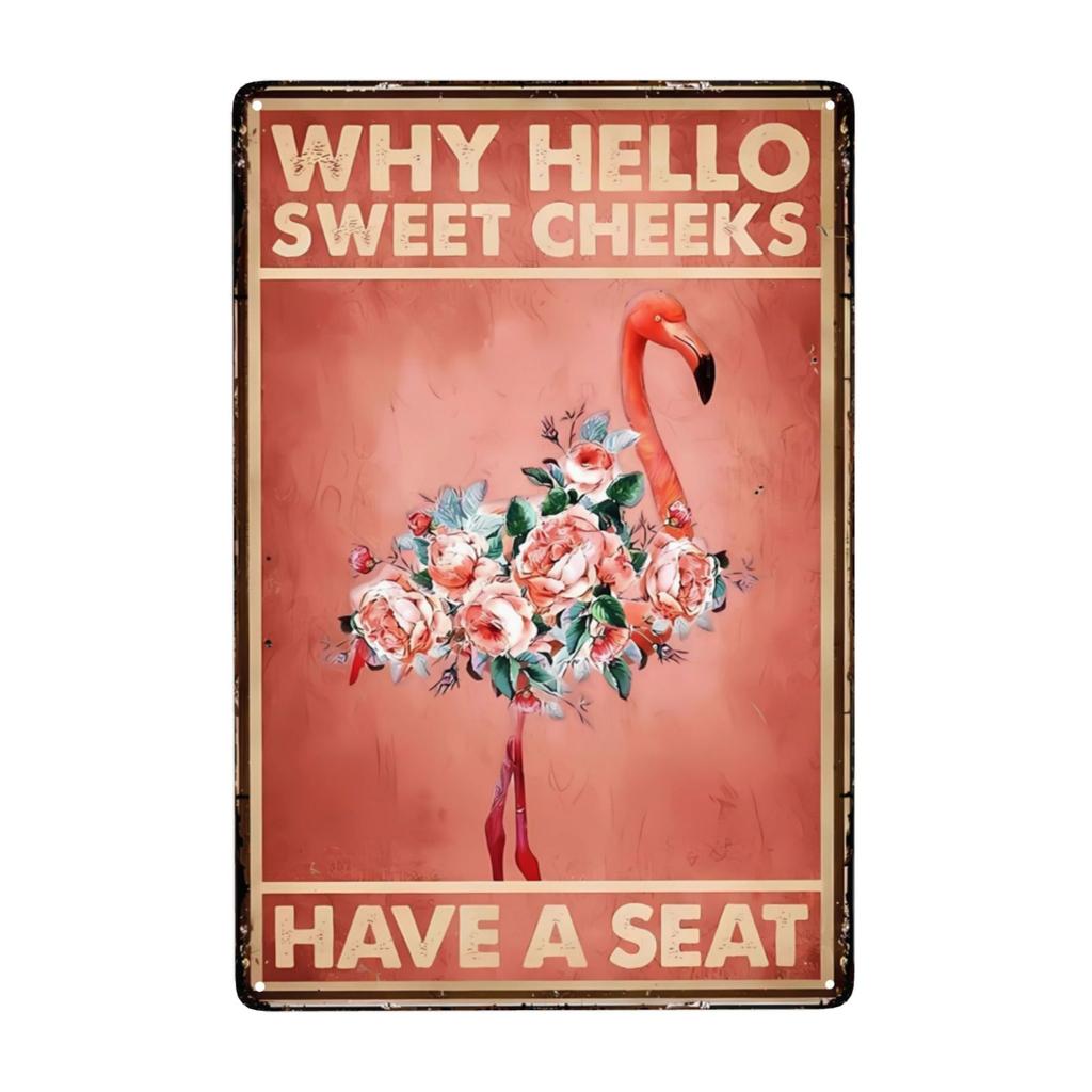 pc Flamingo Metal Sign Surround Yourself With Those Who Make You Happy Tin Sign for Home Living Room Bathroom Decor xinc