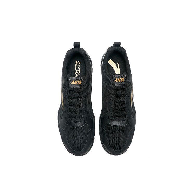 Anta Mesh Slip Resistant, Abrasion Resistant, Breathable Low top Running Shoes Men's Black Gray Gold 912225571-6