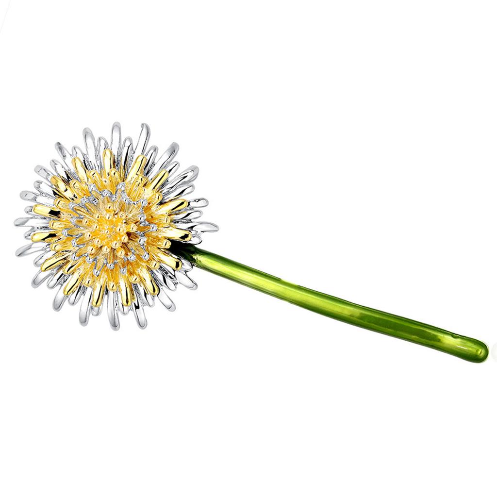 Dandelion Flower Brooches Vintage Elegant Brooches Wedding Clothing Accessories for Women Girls Ladies