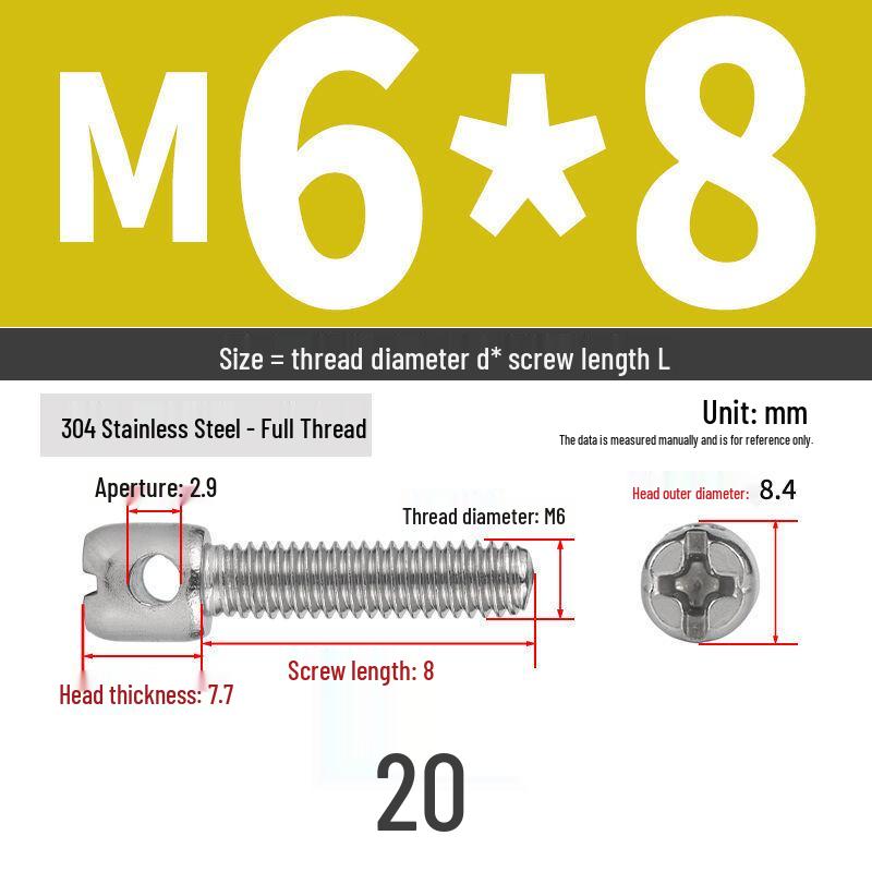 304 Stainless Steel Lead Seal Galvanized Meter Screw with Cross Hole
