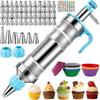 164-Piece Pastry Decorating Kit With Manual Piping Gun Silicone Nozzles Cupcake Liners Cake Frosting Baking