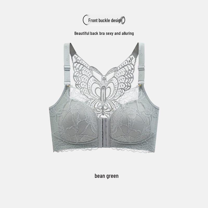 Plus Size Front Closure Wirefree Bra - Adjustable, Anti-Sagging, Side Support, Large Cup, Summer