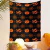 Halloween Bats, Pumpkins, and Web Pattern Patterned Tapestry Decorative Wall Hanging, Home Bedroom Living Room Decor