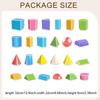 24 Pieces 3D Geometric Shapes Blocks Learning Toys Area Demonstrator, Cone Pattern for