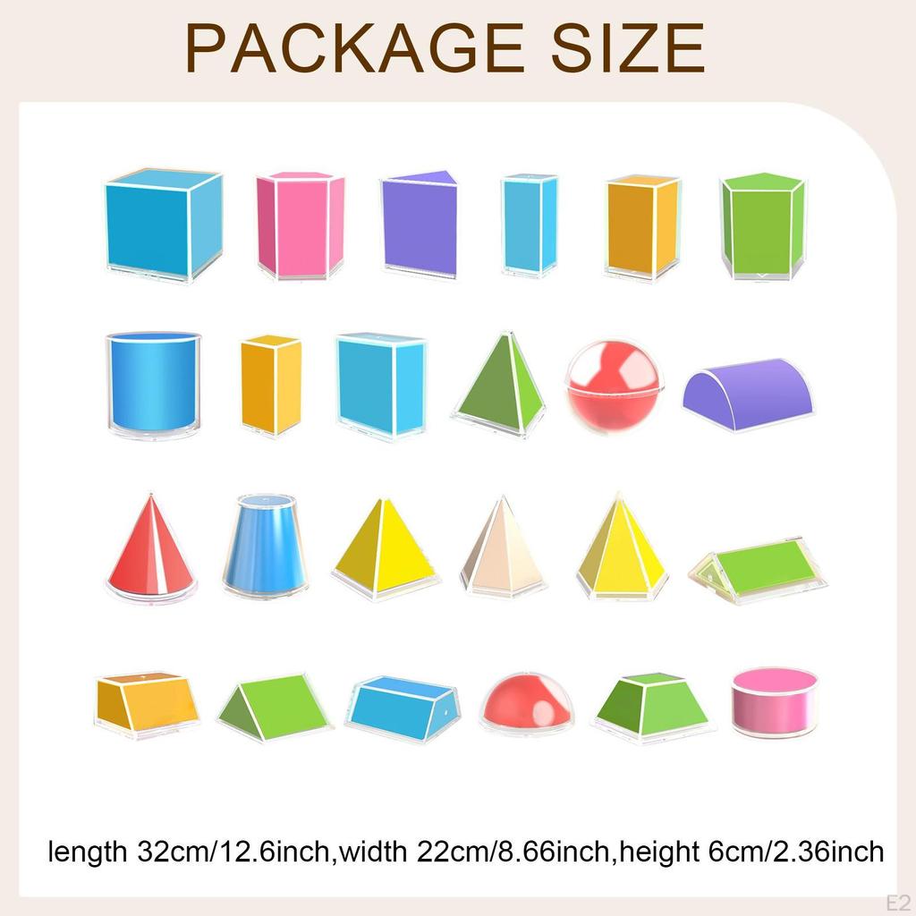 24 Pieces 3D Geometric Shapes Blocks Learning Toys Area Demonstrator, Cone Pattern for