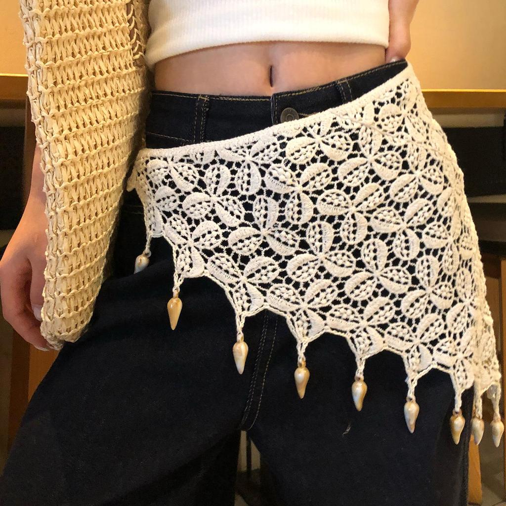 Hochwertiger Damen-Dreiblatt-Klee-Fransen-Strickschal-Rock