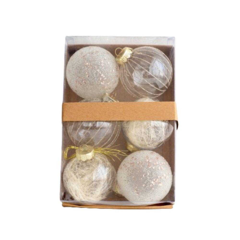 6pcs PET Painted Christmas Balls 8cm Merry Christmas Tree Decor  Party Favors