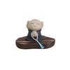 Mini Arita Ware Jizo Urn, Made In Japan, Black Solid Wood, Includes Scarf, Stand, and Stand