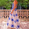Women's Summer Casual Boho Long Sundress Spaghetti Strap Square Neck Sleeveless Flowy Maxi Dresses A Line Beach Dress for Women