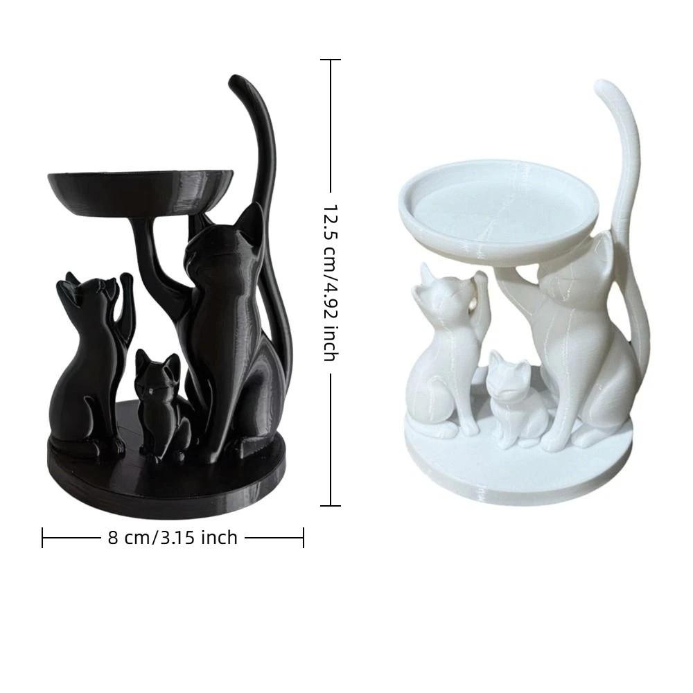 Decorative Cat Jewelry Tray Cartoon Desktop Ring Holder Large Capacity Key Tray  Bedroom Decor