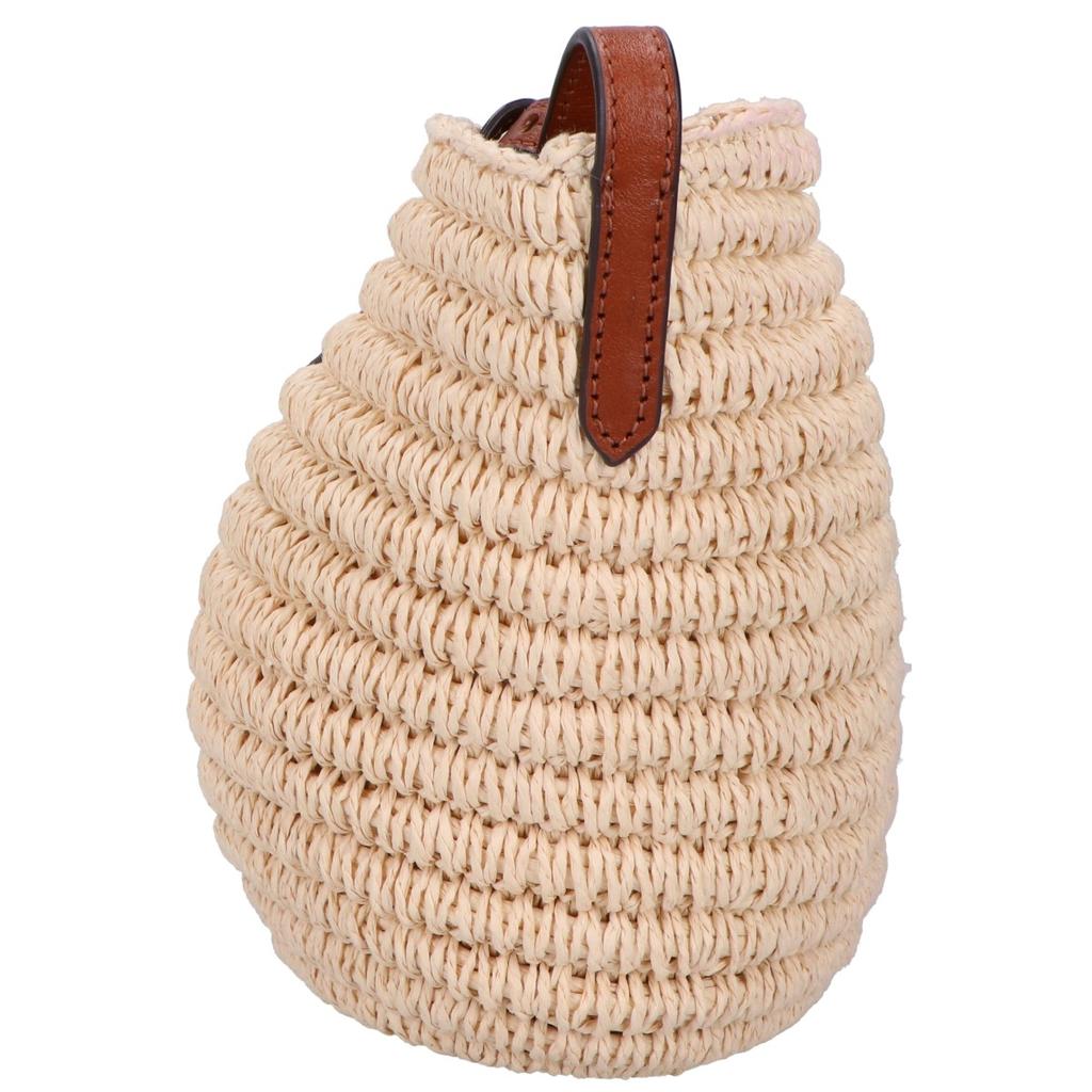 Ralph Lauren [Beautiful Condition] Leather X Straw Shoulder Bag Natural brownUsed