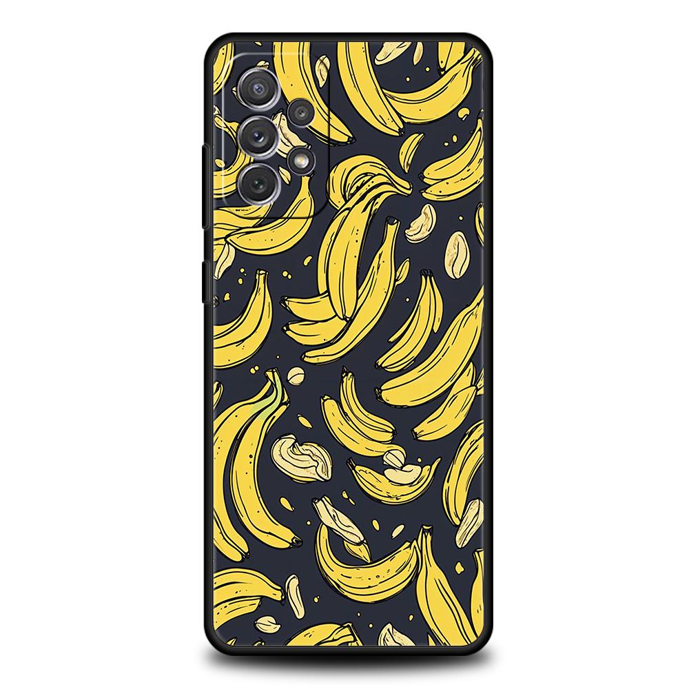 Phone Case for Samsung Galaxy A55 A53 A52 A52S A51 A41 A35 A32 A25 A23 A15 A13 A71 A72 5G Soft TPU Shell Funny Bite Apple Banana