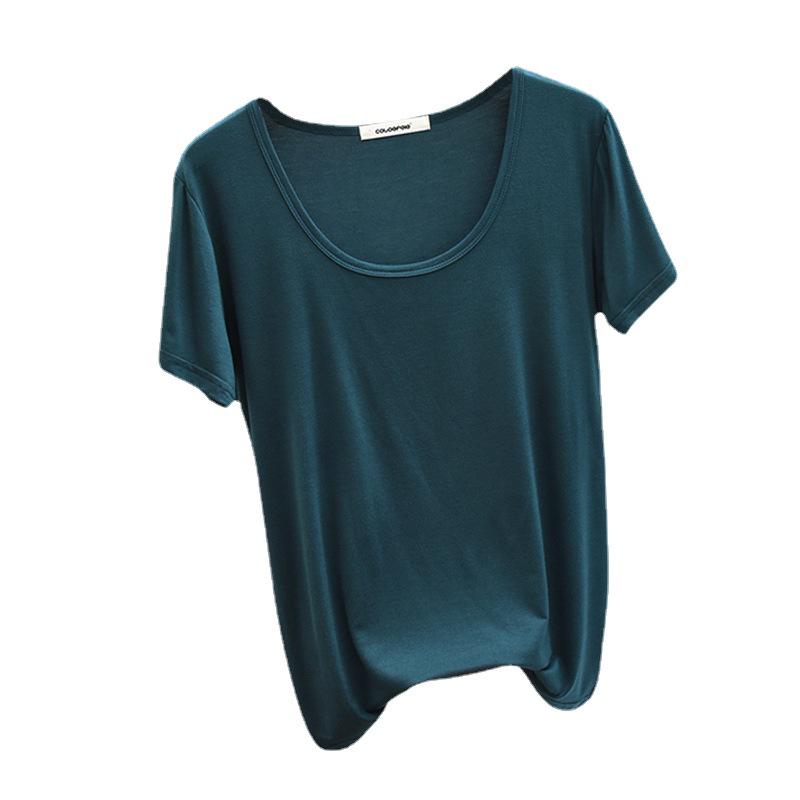 Women's Korean Style Slimming Modal Short Sleeve Top - Summer Fashion Round Neck Tee