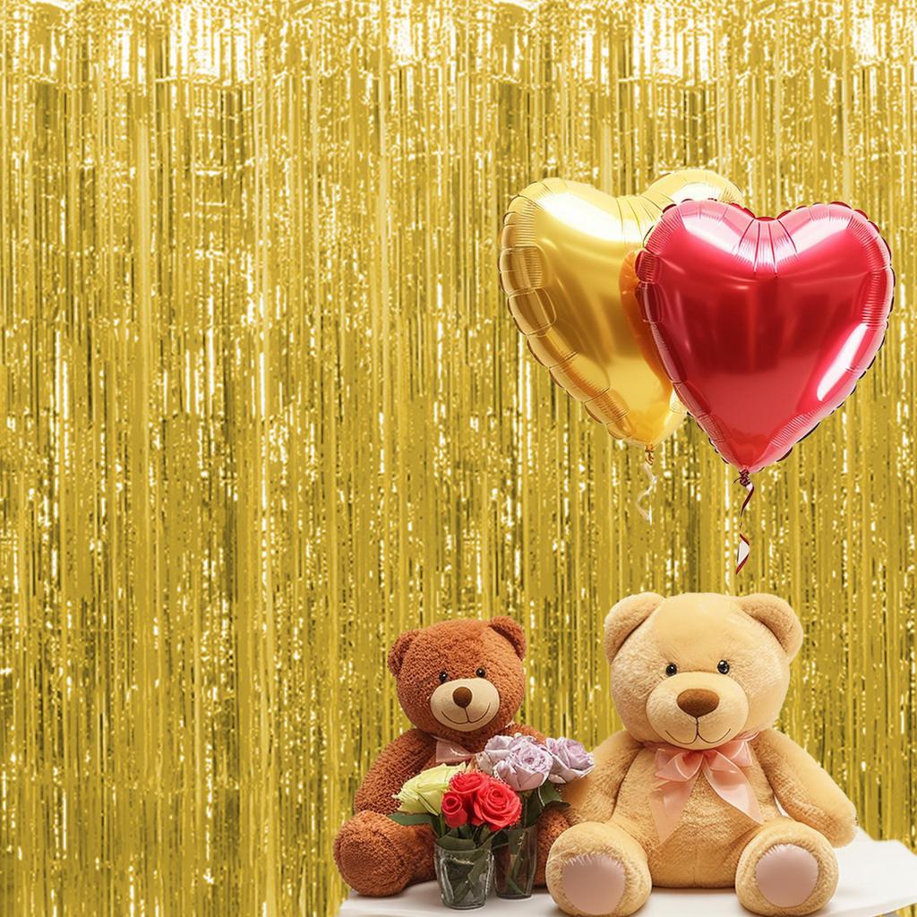 Shimmer Metallic Streamers Curtain For Birthday Party Or Event Decor Tinsel Foil Fringe Curtains