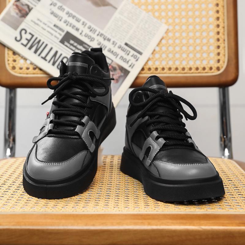 Men Shoes Sneakers High Top Mens Casual Shoes Luxury Breathable Men Walking Shoes Trend Leather Shoes for Men Running Shoes Male Footwear
