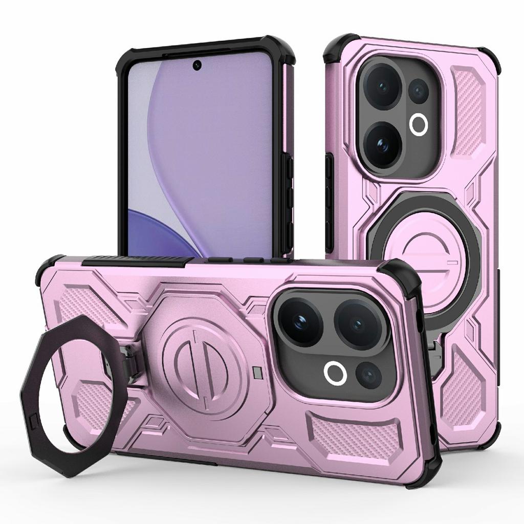 For Vivo V60 5G Magnetic Case Rotating Metal Kickstand Shockproof PC+TPU Phone Back Cover