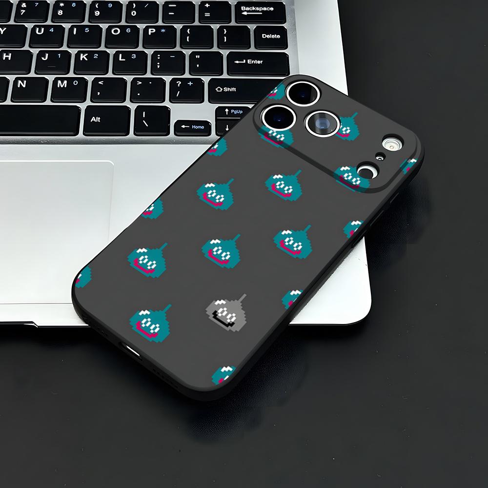 D-dragon Q-Quest Slime Phone Case For IPhone 17 Air 16 E Pro Max 15 14 13 Mini 12 Pro 11 Max Plus Black Soft Shell