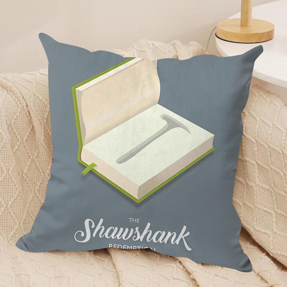 The SShawshank Redemption Cushion Cover Silky Short Plush Sofa Pillow Cover Hidden Zipper Soft Dustproof Case for Home Decor