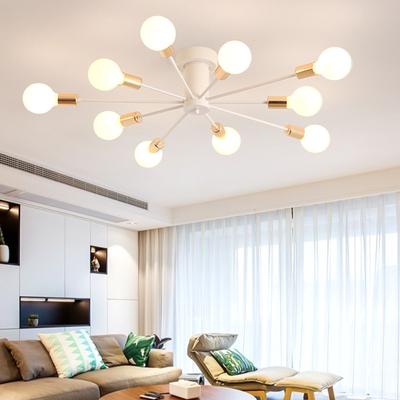Dropshipping Lustre de Ferro Dourado Luzes de Teto Quarto Luminária de Teto Pingente Sala de Estar Luminária Pendurada Decoração de Casa