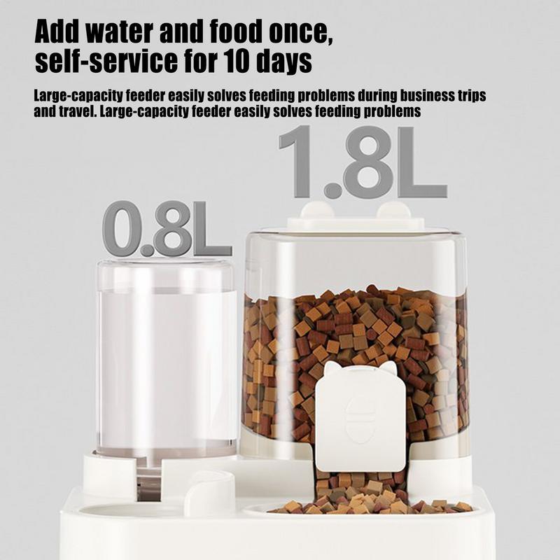 1.8L Auto Feeder for Pets Automatic Pet Feeder Watering Detachable Food Bowl Automatic Circulation Drinking Water Feeder