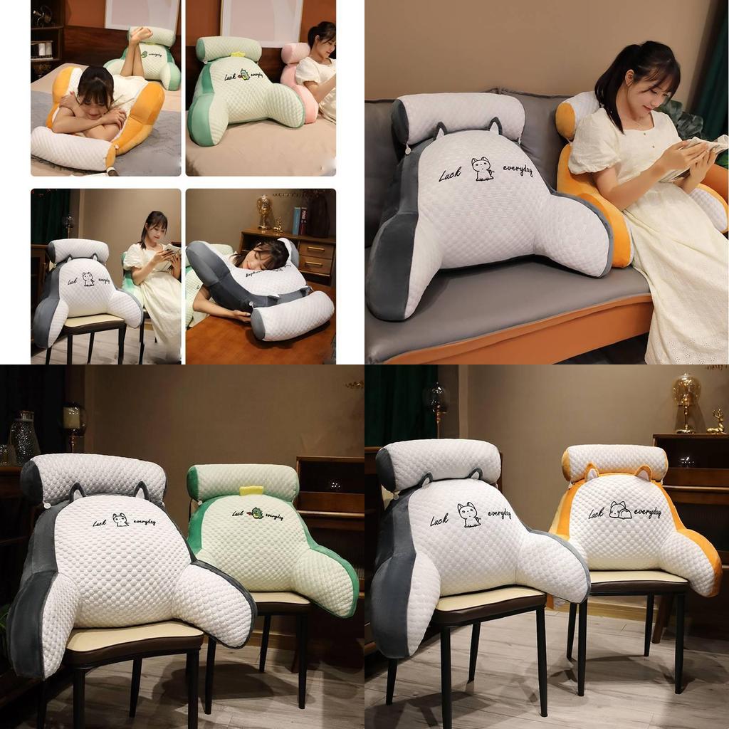 Gemütliches Cartoon Eisbohnen-Nachtkissen Weiches Plüschkissen für bequemes Ausruhen