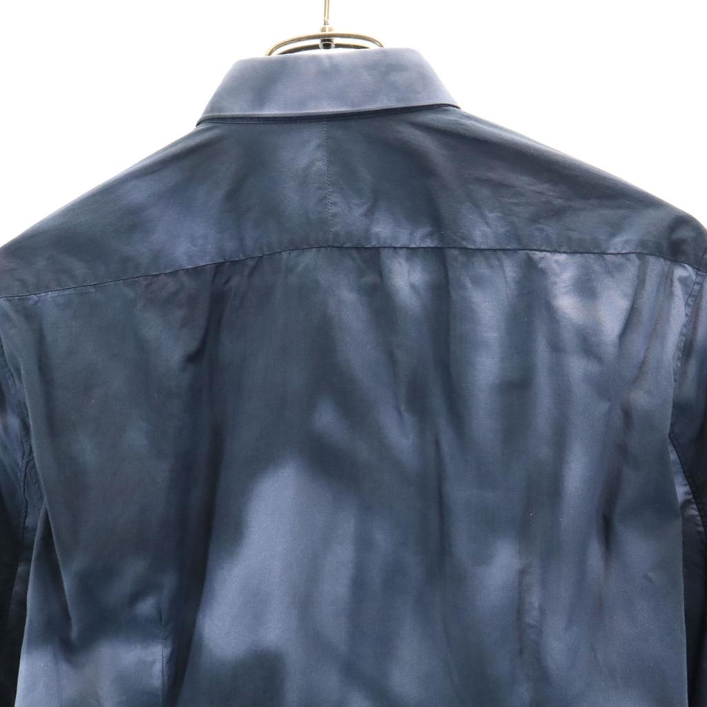 Balenciaga Made In Italy Tie-dye Pattern Long Sleeve Shirt 38 Navy Men's Used