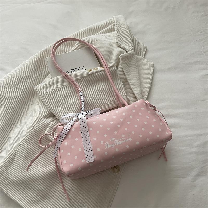 Sweet Polka Dot Underarm Bag - Trendy Casual Bag with Simple Design and Large Capacity, Single Shoulder Bag