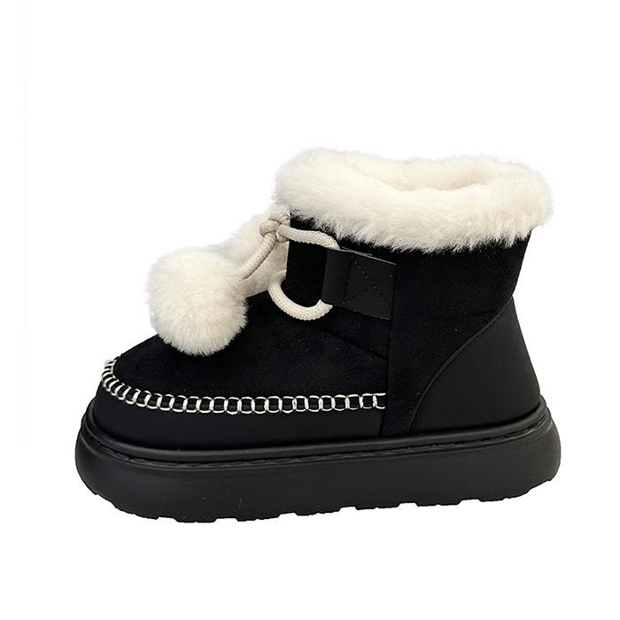 

Cute heightening snow boots for women s 2025 winter new versatile velvet thickened warm and non-slip high-top Northeast cotton shoes 40 чорний