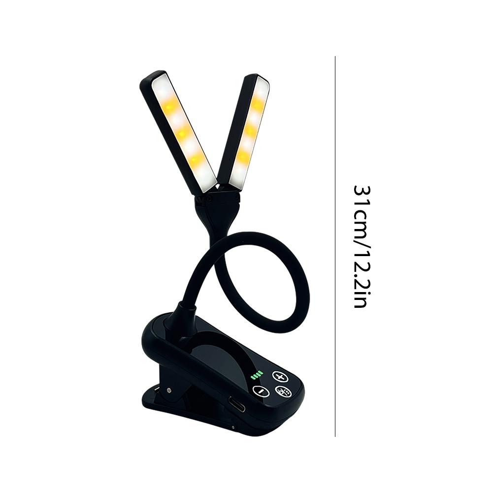 Charging Light Three-Button Touch Clip Book Lamp Rechargeable Adjust Brightness 14 LED for Travel Bedroom Reading