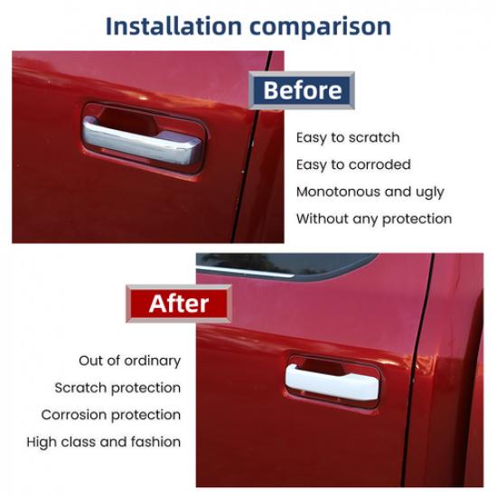 For 2015-20 Ford F150 Door Handle COVERS TRIM SHELL CAP Wo Smart Key Hole WHITE