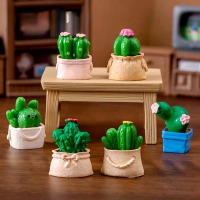 Lebensechte Mini Künstliche Sukkulentenpflanze Mikro-Landschaft Dekorative Miniaturfiguren DIY Topfgarten Heimdekor