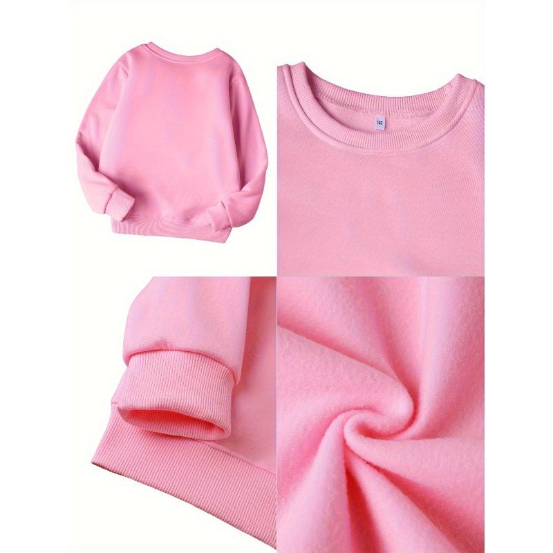Girls' Fashion Crew Neck Sweatshirt | Casual Random Print Top, Perfect For Fall/Winter, Regular Fit With Slight Stretch Fabric
