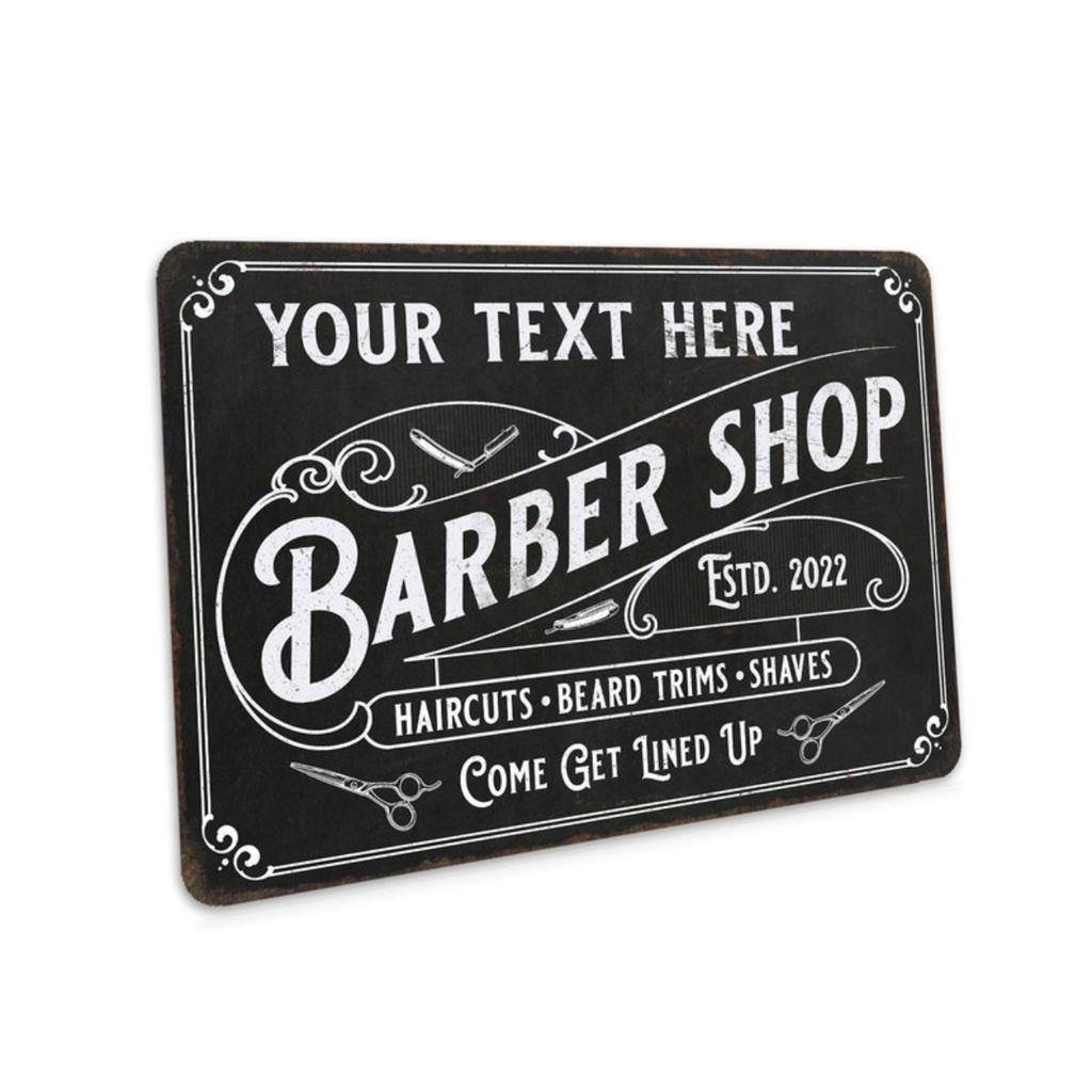 Custom Barber Shop Metal Sign Wall Decor Personalized Gift